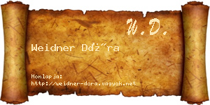 Weidner Dóra névjegykártya